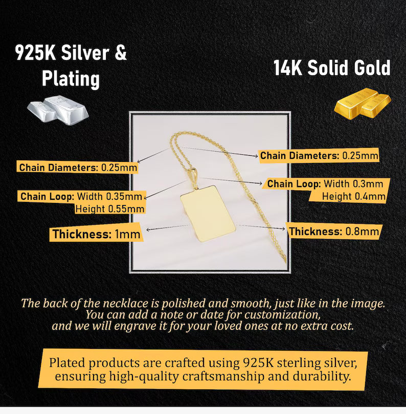 14K Solid Gold Romantic Couple Necklace: 925 Silver Lovers Silhouette Pendant, Soulmate Jewelry